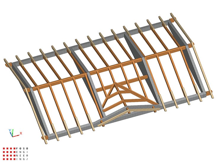 Fosd Engeneering Ingegneria Legno Calcolo Strutturale Progettazione Progetti 2014 Tetto in legno Jesi (2)